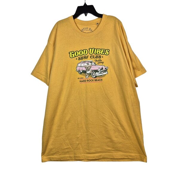 Hustle Gang Men's Size 2XL Good Vibes Short Sleeve Yellow Surf Club (40) - Picture 3 of 8